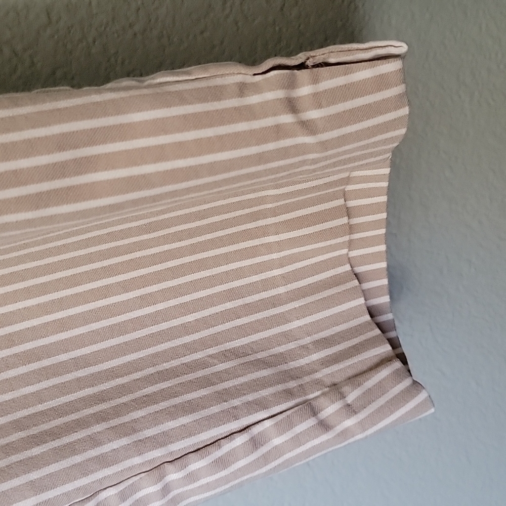Lane Bryant Office Neutral Cream White Ticking Stripe Crop Stretch Pant Size 22 - Picture 7 of 11